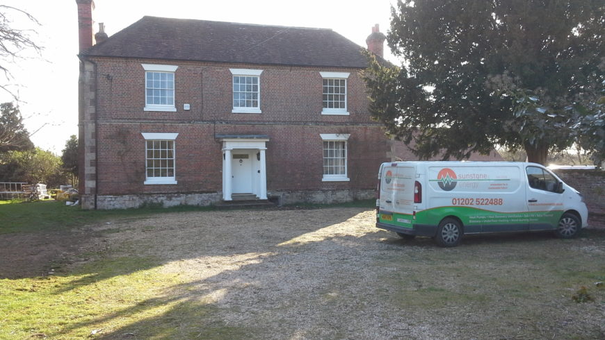 Ground source heat pump for listed Hampshire Manor House